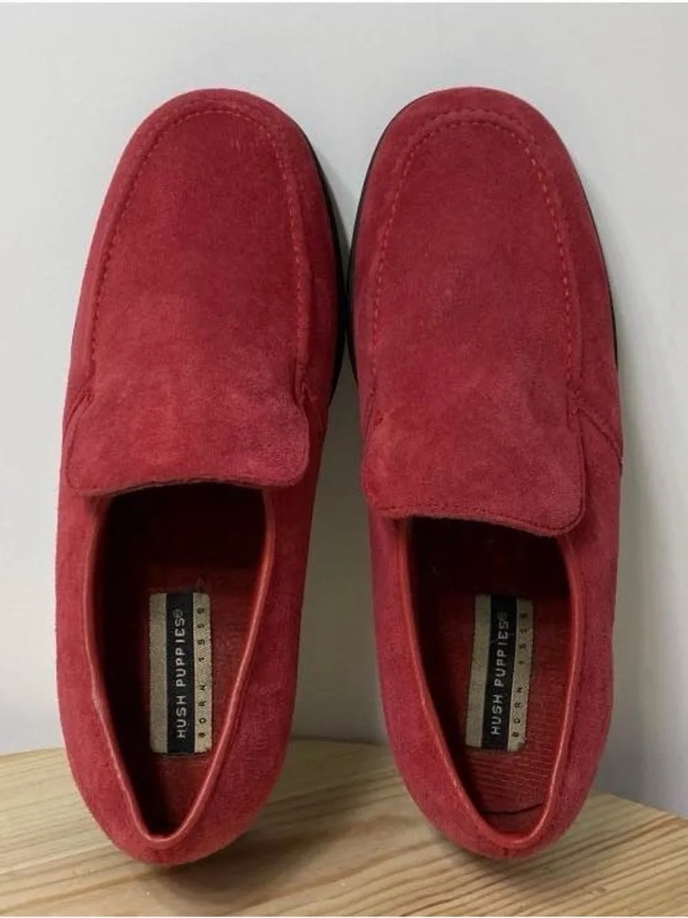 Hush Puppies Suede Loafer Shoes Red Girl's Size 3M